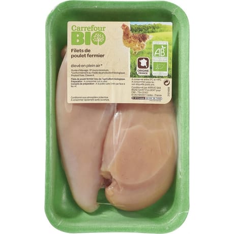 Carrefour bio filet de poulet jaune bio