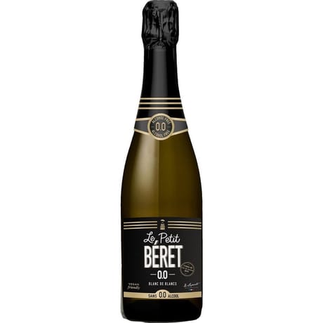 Vin Blanc Sans Alcool Pétillant Blanc de Blanc Le Petit Béret 75 cl