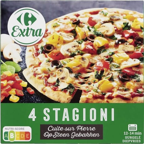Carrefour extra pizza cuite sur pierre 4 saison 400g