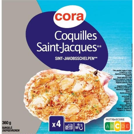 Cora 4 coquilles Saint Jacques 360g