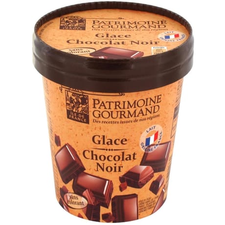 Patrimoine Gourmand glace chocolat noir pot 500ml 375g