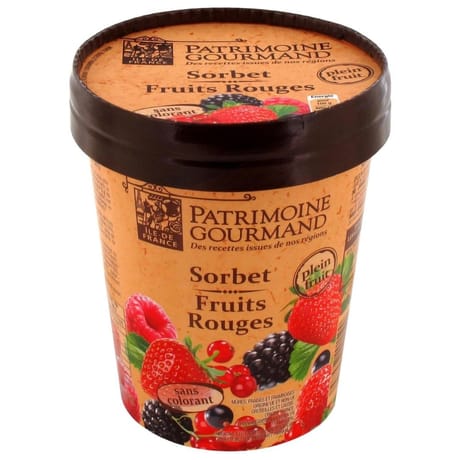 Patrimoine Gourmand sorbet fruits rouges pot 500ml 360g