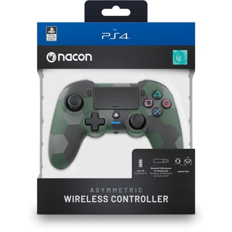 Manette ps4 s/fil camo green nacon