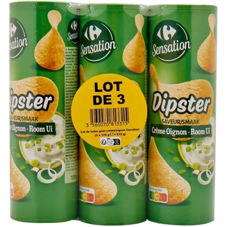 Carrefour sensation tuile crème oignons 3x175g