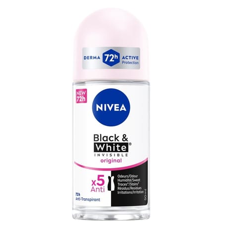 Nivea anti-transpirant femme bille black and white invisible 50ml