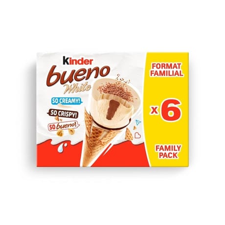 Kinder 6 cônes bueno white 372g