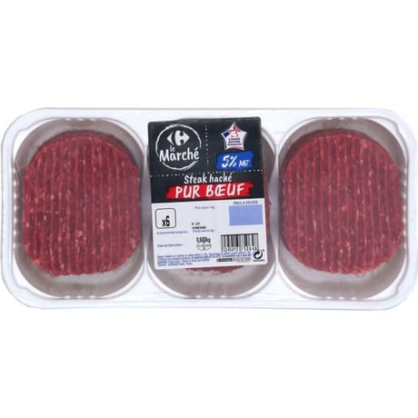 Haché 5% x6 600g Carrefour le marché