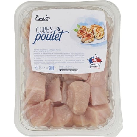 Simpl cubes de poulet blanc 500g