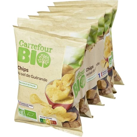 Carrefour bio chips au sel de guérande 6x30g
