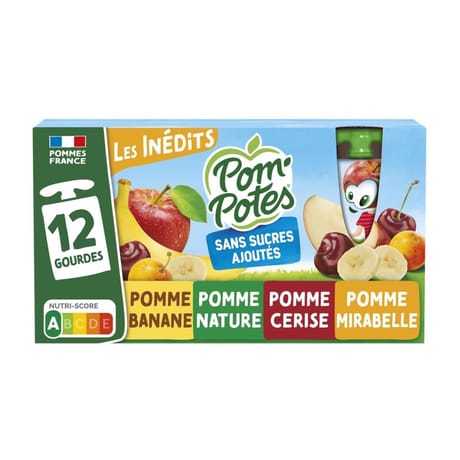 Pom'Potes compotes gourdes multivariétés les inédits 12x90g