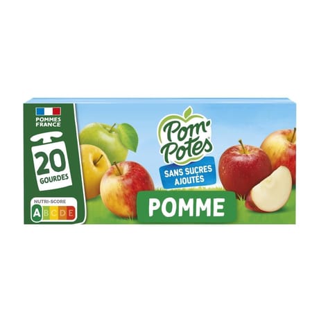 Pom'Potes compotes gourdes pomme nature 20x90g