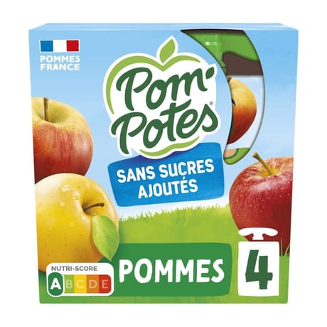 Pom'Potes compotes gourdes pomme nature 4x90g