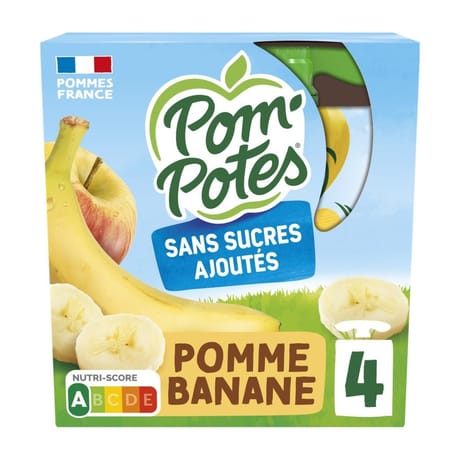 Pom'Potes compotes gourdes pomme banane 4x90g