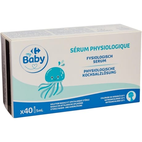Carrefour baby sérum physiologique  40 bouteilles de 5ml