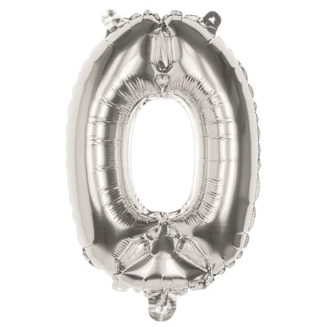 Ballon alu argent 36cm chiffre 0