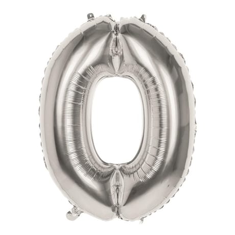 Ballon alu argent 86cm chiffre 0
