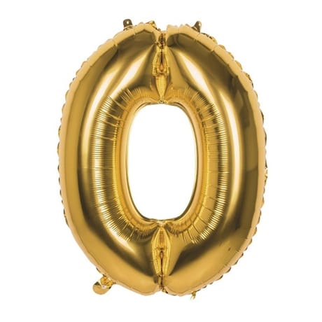 Ballon alu or  86 cm chiffre 0