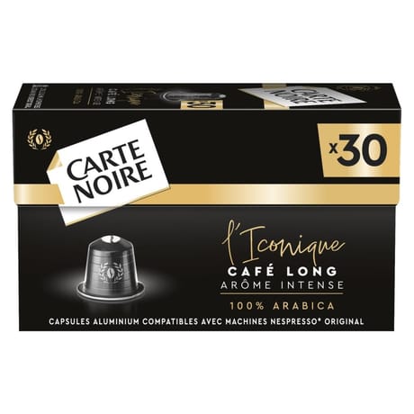 Carte noire café long arôme intense l'iconique capsules alu x30 168g