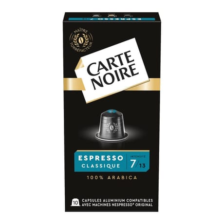 Carte noire capsules type nespresso alu classique n°7 x10 - 55g