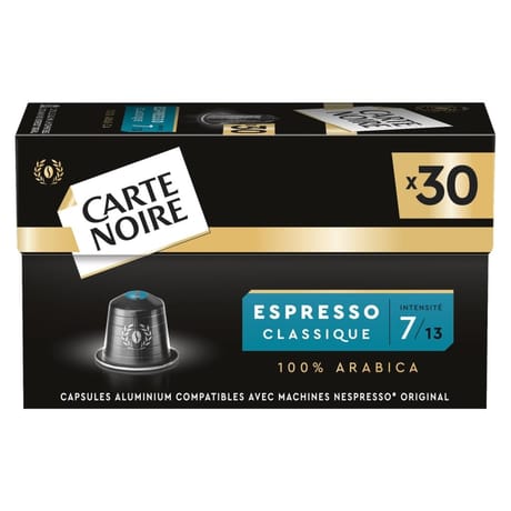 Carte noire capsules alu type nespresso classic n°7 x30 - 165g