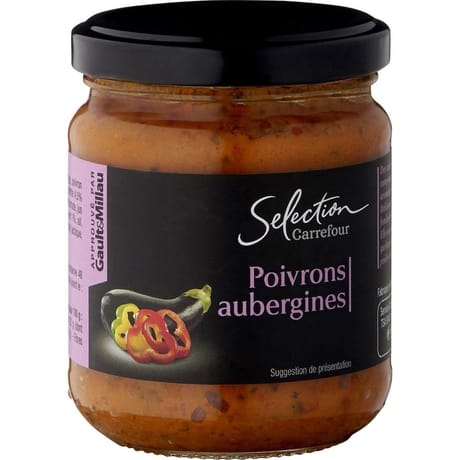 Carrefour selection sauce poivrons aubergines 190g