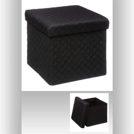 Pouf pliant polyester noir