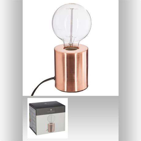 Lampe " tube métal" h10cm cuivre