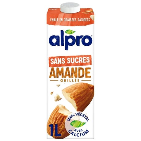 Alpro Lait d amande grillée   sans sucres 1l
