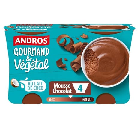 Andros gourmand & végétal mousse au chocolat 4x55g