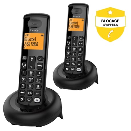 Alcatel téléphone solo sans fil répondeur E260 VOICE DUO NOIR