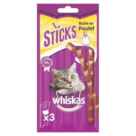 Whiskas friandises pour chat au poulet x3 18g