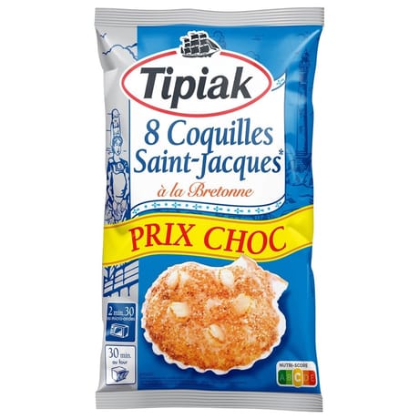 Tipiak 8 coquilles st jacques bretonne 720g prix choc