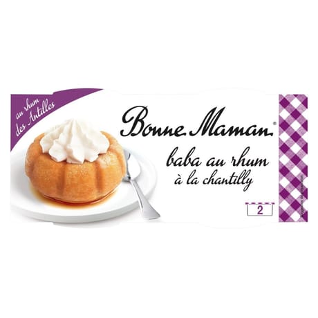 Bonne Maman baba au rhum chantilly 2x140g