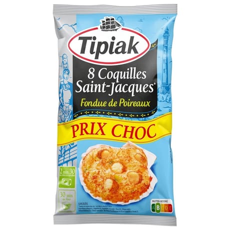 Tipiak 8 coquilles st jacques poireaux 720g prix choc