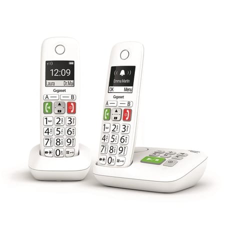 Gigaset téléphone sans fil E290A DUO Blanc avec répondeur