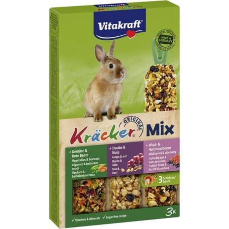 Vitakraft baguettes noix/fruits des bois/legumes lapins nains 3 pièces 168g
