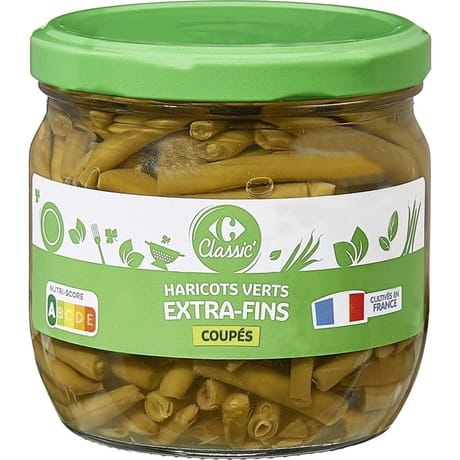 Carrefour classic' haricots verts extra-fins coupés 185g