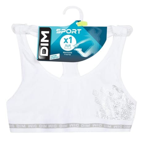 Brassière fille- Dim sport 0HY BLANC 10 ANS