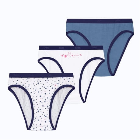 Lot de 3 slips les pockets fille Dim MAF - AIB MARINE F 14 ANS