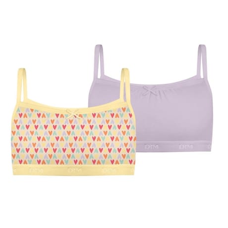 Lot de 2 brassières fille pocket coton Dim B2J JAUNE CLAIRE 10ANS