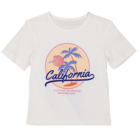 Tee shirt manches courtes fille BLANC 5 ANS