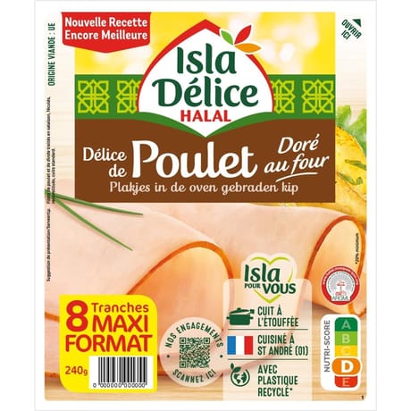 Isla Délice délice poulet doré au four 8 tranches 240g