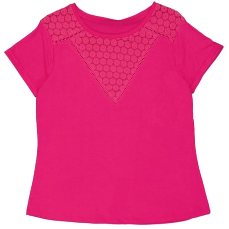 Tee shirt manches courtes femme FUSHIA T38/40