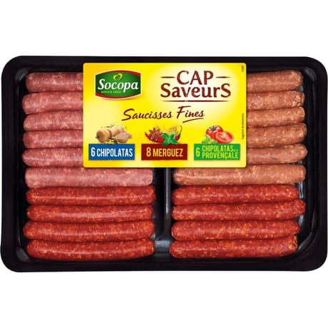 Assortiment saucisses fines 3 saveurs 23g x20