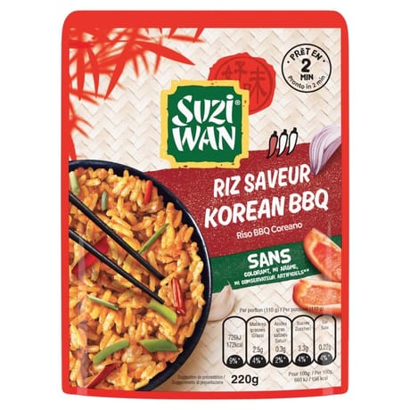 Suzi wan riz micro ondable saveur korean bbq 220g