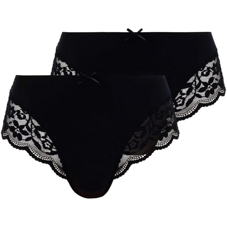 Lot de 2 culottes midi coton bio Douceur Coton Sans Complexe HUH NOIR 46/48