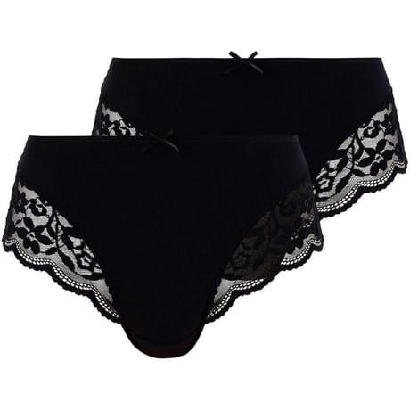 Lot de 2 culottes midi coton bio Douceur Coton Sans Complexe HUH NOIR 50/52