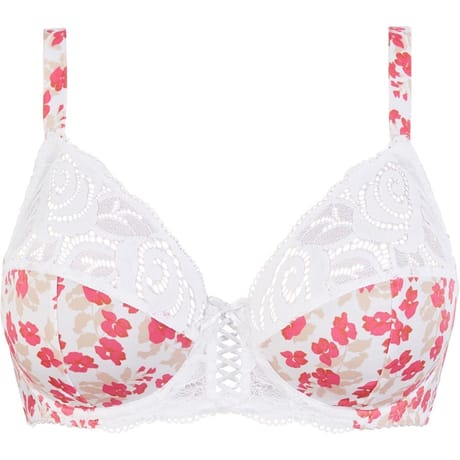 Soutien-gorge armature ligne Amelie Print Sans Complexe JMV IMP FLORAL BLANC ET ROUGE 95E