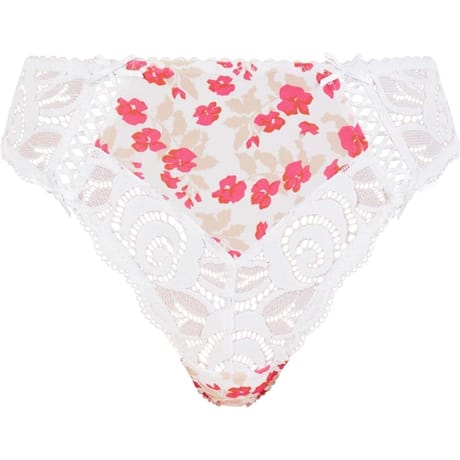 Slip ligne Amelie Print Sans Complexe JMV IMP FLORAL BLANC ET ROUGE 46/48