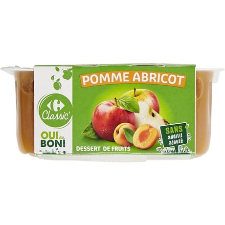 Carrefour classic compote pomme abricot 4x100g